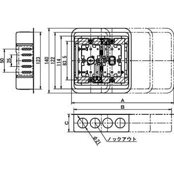 鋼製カバー付スライドボックス(省令準耐火対応)(センター磁石付) 1個 SBG-3F