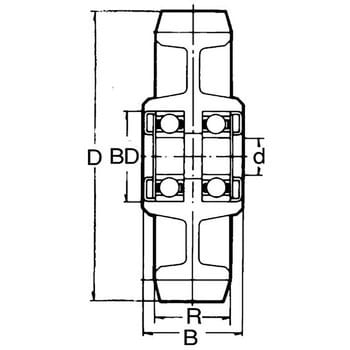 ND-130W ダクタイル製 ログラン(ウレタン)車輪タイプ 車輪のみ ND-W型