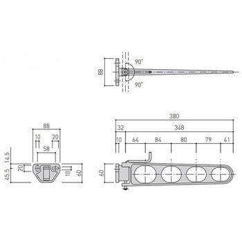バルコニー物干金物(横収納型) SK-38・45LSA 神栄ホームクリエイト(新協和)