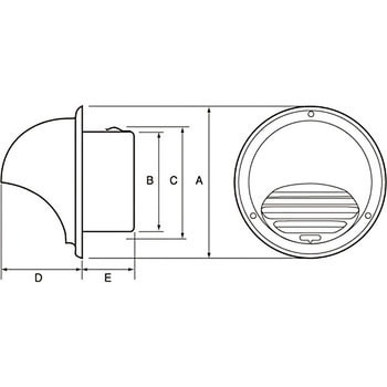 ステンレス製 丸型フード付ガラリ ビス脱着式 宇佐美工業 【通販