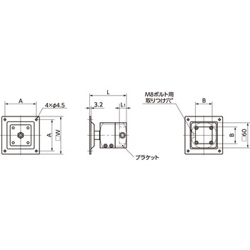 DFT-AA ディスプレイ固定部品 - 360°回転タイプ - スプリング保持 NBK(鍋屋バイテック会社)