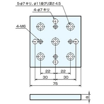 防振マウント(軽量型BML用)マルチセットプレート ナベヤ