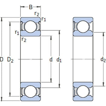 単列深溝玉軸受 6200番台両シールド形 SKF