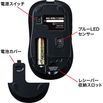 ワイヤレスブルーLEDマウス サンワサプライ
