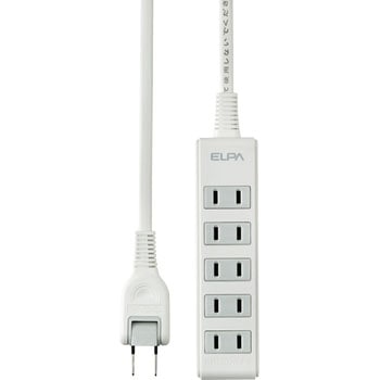 コンパクトタップ 電源タップ 5個口 トラッキング 火災予防  180°角度調整 回転式プラグ - ELPA