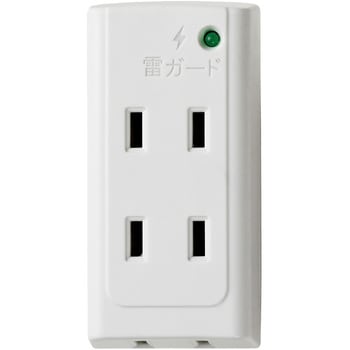 フロントタップ ホワイト 直挿し 3個口 スイッチ無し 耐雷サージ ユリア樹脂 ELPA