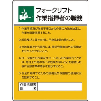 作業主任者職務板 ユニット