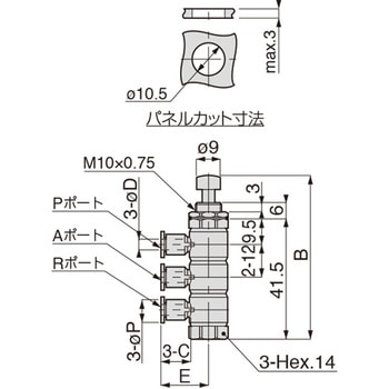 メカニカルバルブ パネルマウントタイプ ピン式集中排気型 PISCO(ピスコ)