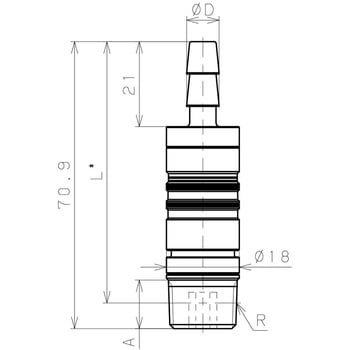 金型温調継手 ストップ弁内蔵タイプ(プラグとソケットのセット品) PISCO(ピスコ)