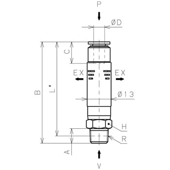 真空発生器 ストレート大気開放(VU) PISCO(ピスコ)