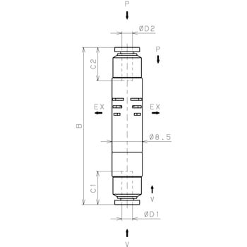 真空発生器 ユニオンストレート大気開放(VUM) PISCO(ピスコ)