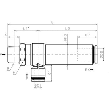 真空発生器VRLタイプ ストレートB PISCO(ピスコ)
