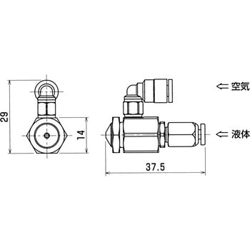 薄膜塗布・離型剤塗布/高粘度流体微粒化ノズル(中タイプ) エバーロイ