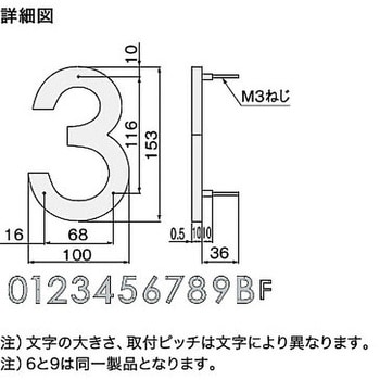 KS-EX04F-BK-1 切文字タイプ階数表示板アクリル 1個 NASTA