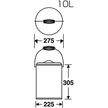 SU-267-700-0 ステンレスペール 中カゴ付 10L テラモト 1個 SU-267-700