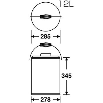 SU-267-710-0 ステンレスペール 中カゴなし 12L テラモト 容量15.4L