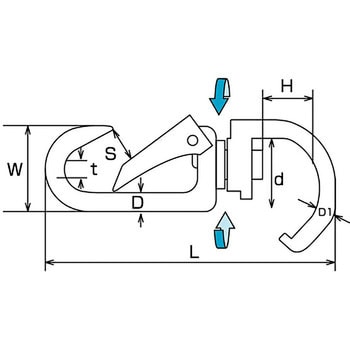 ナスカンスナップオープンタイプ 水本機械製作所 吊具用スイベル