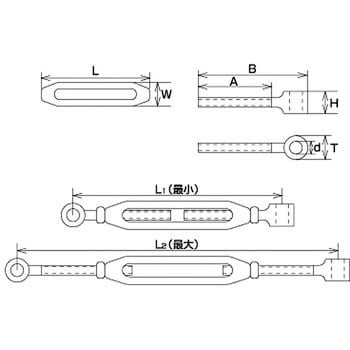 TB-5A 枠式ターンバックルA&A 1個 水本機械製作所 【通販サイトMonotaRO】