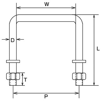 KB-10W200 コの字ボルト 1個 水本機械製作所 【通販モノタロウ】