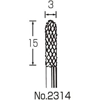 超硬回転ヤスリ 3X15X3Φ軸 サンフレックス