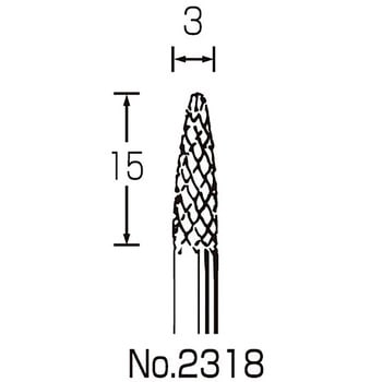 超硬回転ヤスリ 3X15X3Φ軸 サンフレックス