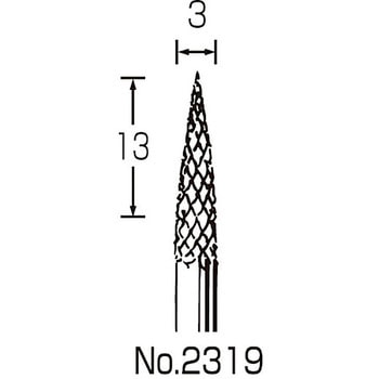 超硬回転ヤスリ 3X13X3Φ軸 サンフレックス