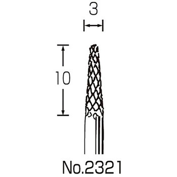 超硬回転ヤスリ 3X10X3Φ軸 サンフレックス