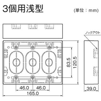 ニュー・エフモール 露出ボックス 3個用 マサル工業
