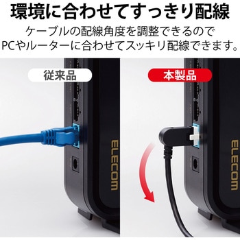 LANケーブル CAT6A 準拠 スリム スイングコネクタ 高速 10Gbps ストレート 爪折れ防止 エレコム