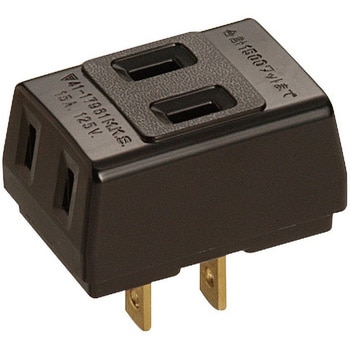 15A トリプルタップ(黒) 明工社