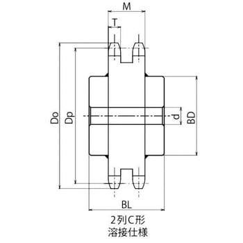 NK100-2C60 スプロケット NK100-2C 片山チエン(KANA) 溶接仕様 下穴