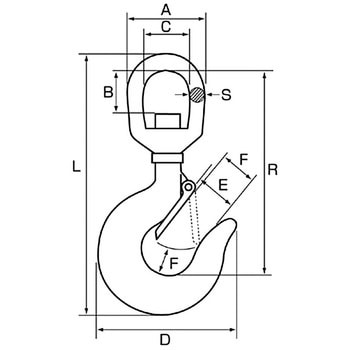 YHS0.5 スイベルフック ステンレス スリーエッチ 荷重500kg - 【通販