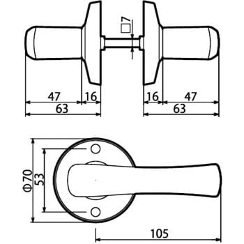 DT1-1M-MS 取替TKレバー 空錠 1台 川口技研(GIKEN) 【通販サイトMonotaRO】