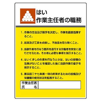 作業主任者職務板 ユニット
