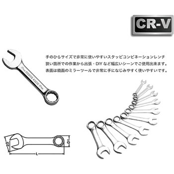7pcsスタッビコンビネーションレンチ SATA