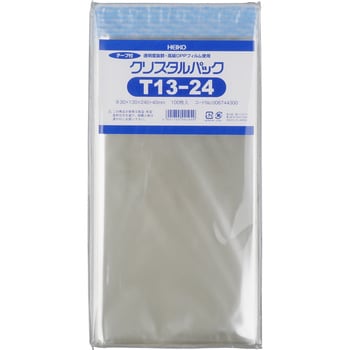 T-13-24 OPPクリスタルパック テープ付 1パック(100枚) HEIKO 【通販