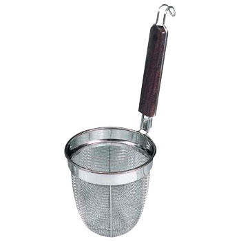 ６個　てぼ　ローズ柄　強力深型　うどんてぼ　丸底　18-8　フジボシ 深型ローズ柄てぼ（底丸）深さ16ｃｍ