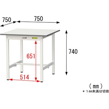 軽量作業台/耐荷重150kg_固定式_ワークテーブル150シリーズ_低圧メラミン天板 山金工業