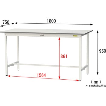 軽量作業台/耐荷重150kg_固定式_ワークテーブル150シリーズ_低圧メラミン天板 山金工業
