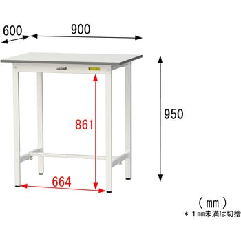 軽量作業台/耐荷重150kg_固定式_ワークテーブル150シリーズ_低圧メラミン天板 山金工業