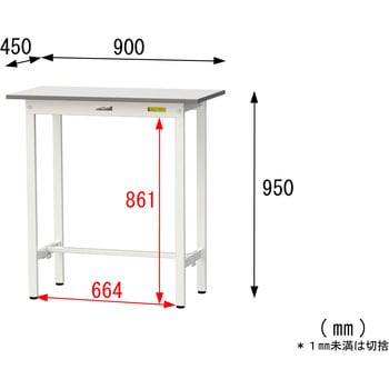 軽量作業台/耐荷重150kg_固定式_ワークテーブル150シリーズ_低圧メラミン天板 山金工業