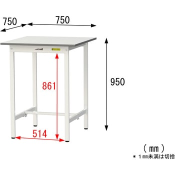 軽量作業台/耐荷重150kg_固定式_ワークテーブル150シリーズ_低圧メラミン天板 山金工業