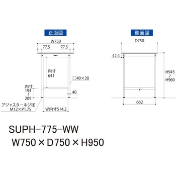 軽量作業台/耐荷重150kg_固定式_ワークテーブル150シリーズ_低圧メラミン天板 山金工業