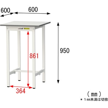 軽量作業台/耐荷重150kg_固定式_ワークテーブル150シリーズ_低圧メラミン天板 山金工業