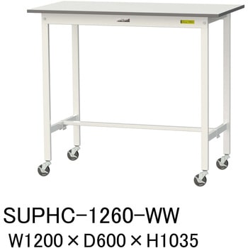軽量作業台/耐荷重128kg_移動式H1035_ワークテーブル150シリーズ 山金工業