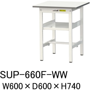 軽量作業台/耐荷重150kg_中間棚付固定式H740_ワークテーブル150シリーズ 山金工業
