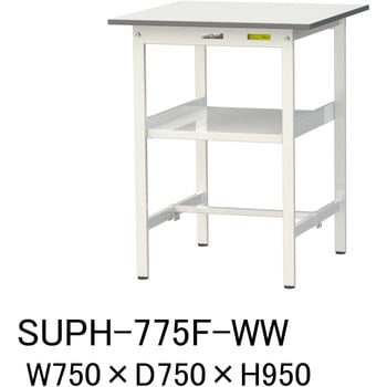 軽量作業台/耐荷重150kg_中間棚付固定式H950_ワークテーブル150シリーズ 山金工業
