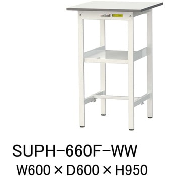 軽量作業台/耐荷重150kg_中間棚付固定式H950_ワークテーブル150シリーズ 山金工業