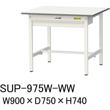 軽量作業台/耐荷重150kg_ワイド引き出し付固定式H740_ワークテーブル150シリーズ 山金工業