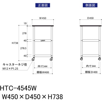 軽量作業用/キャスター付き_天板付き150ワゴン_低圧メラミン天板_ワークテーブル150シリーズ 山金工業